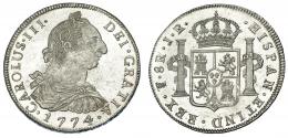 1089  -  CARLOS III. 8 reales. 1774. Potosí. JR. VI-980. Pleno B.O. SC.
