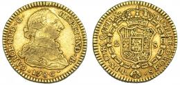 1093  -  CARLOS III. 2 escudos. 1786. Popayán. SF. VI-1385. MBC-.