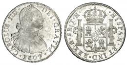1109  -  CARLOS IV. 8 reales. 1807. México. TH. VI-805. R.B.O. EBC/EBC+.