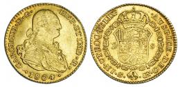 1113  -  CARLOS IV. 2 escudos. 1804. Sevilla. SN. VI-1165. R.B.O. MBC+.