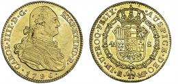 1117  -  CARLOS IV. 4 escudos. 1796. Madrid. MF. VI-1199. EBC-/EBC+. Ex col. "Chicho" Ibáñez Serrador.