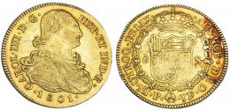 1121  -  CARLOS IV. 1801. 8 escudos. Popayán. JF. VI-1381. MBC-.