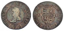 1131 - FERNANDO VII. 12 dineros. 1812. Palma de Mallorca. VI-88. R.B.O. EBC-. Inusual buena conservación para esta pieza.