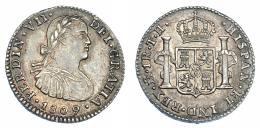 1132  -  FERNANDO VII. Real. 1808. México TH. VI-510. Pátina de monetario. EBC-.