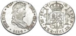 1134  -  FERNANDO VII. 8 reales. 1814. Lima. JP. VI-1045. Ligera pátina. B.O. EBC+.