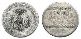 1146  -  ISABEL II. Medalla de Proclamación. 1833. Gerona. AR. 18 mm. H-12. MBC/MBC-.