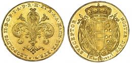 1239 - ESTADOS ITALIANOS. TOSCANA. Leopoldo II. 80 florines. 1827. C-78. Golpecitos en canto. B.O. EBC. Rara.
