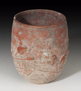 ROMA. Imperio Romano. Vaso (I d.C.). Terra sigillata. Con decoración vegetal. Altura 8,4 cm. Diámetro 6,2 cm.