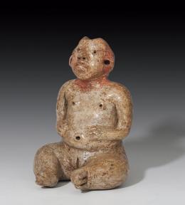 2055   -  PREHISPÁNICO. Cultura olmeca. Figura femenina sentada (600-1000 d.C.). Cerámica. Altura 10,0 cm. Presenta prueba de termoluminiscencia.