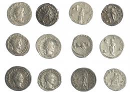 IMPERIO ROMANO. Lote de 6 antoninianos: Filipo II, Trajano Decio, Herenio Etrusco, Treboniano Galo, Volusiano y Póstumo. MBC/EBC.