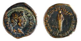 CARTHAGO NOVA. Semis. Augusto. A/ Cabeza laureada a der.; AVGVSTVS DIVI F. R/ Sacerdote con rama y símpulo; M POSTVM ALBIN L PORC CAPIT II VIR Q. AE 7,83 g. 23 mm. RPC-171. APRH-171. ACIP-3141. CC-4396, mismo ejemplar. MBC/MBC-. Escasa.
