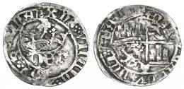 761 - REINOS DE CASTILLA Y LEÓN. ENRIQUE IV. 1/2 real. Cuenca. R/ + ENRICUS CARTUS DEI GRACIA, estrella a la der. en anv. Ar 1,51 g. 20,8 mm. III-724 vte. BMM-934.3 vte. BC+. Rara.
