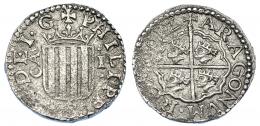 999 - FELIPE III. Real. 1612. Zaragoza. AC-577. Oxidaciones limpiadas. MBC+.