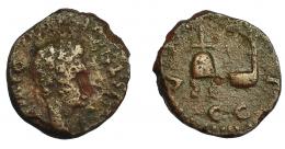 24 - HISPANIA ANTIGUA. ACCI. Semis. Augusto. A/ Cabeza laureada a der. R/ Instrumentos sacerdotales; (C I G) ACCI. AE 3,70 g. 17,2 mm. RPC-136. APRH-136. I-36. ACIP-3004. Oxidaciones en anv. BC/MBC-.