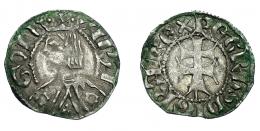 630  -  CORONA DE ARAGÓN. PEDRO EL CEREMONIOSO (1336-1387). Dinero. Aragón. VE 0,92 g. 18 mm. IV-463. MBC+. Muy escasa en esta conservación. 