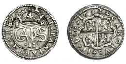 654  -  CARLOS II. 2 reales. 1682. Segovia. M. AC-442. MBC+.