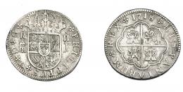 666  -  FELIPE V. 2 reales. 1718. Segovia. J. PHILIPPUS. VI-763. AC-948. MBC/MBC-. Muy escasa.