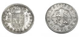 668  -  FELIPE V. 2 reales. 1719. Segovia. J. Con 2 puntos en anv. VI-764. AC-949. MBC+/MBC.