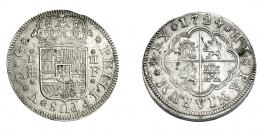 680  -  FELIPE V. 2 reales. 1724. Segovia. F. VI-770. AC-959. Punto de óxido. B.O. EBC+.