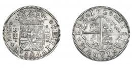 681  -  FELIPE V. 2 reales. 1725. Segovia. F. VI-771. AC-960. Pequeña falta de metal en canto. EBC+. Escasa.