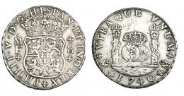 693  -  FELIPE V. 8 reales. 1740. México. MF. VI-1148. Grafito en rev. MBC.