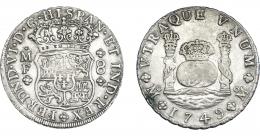 712  -  FERNANDO VI. 8 reales. 1749. México. MF. VI-357. Acuñación aglof loja. MBC.