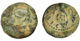 HISPANIA ANTIGUA. ITALICA. Tiberio. Cuadrante. A/ Cabeza masculina a izq. (PER CAE) AVG. R/ Cornucopia y globo; MVNIC ITALIC. AE 3,37 g. 19,69 mm. MC/RC. Rara. I-1588. APRH-72. ACIP-3341.