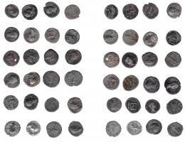 IMPERIO ROMANO. Lote de 24 denarios: Vespasiano (6, uno de ellos perforado), Vitelio (1), Domiciano (2), Trajano (8), Adriano (3), Antonino Pio (3) y Marco Aurelio (1). De RC a MBC. 
