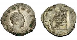 IMPERIO ROMANO. SALONINA. Antoniniano. Lugdunum (257-258). R/ Venus velada y drapeada, sentada a izq. con manzana y cetro, a sus pies cautivo; VENVS FELIX. VE 3,87 g. 21,42 mm. RIC-7. MBC-/MBC. R.B.O.