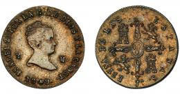 ISABEL II. 2 maravedís. 1849. Jubia. JA. VI-15. EBC-/EBC.