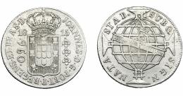 MONEDAS EXTRANJERAS. BRASIL. 960 Reis. 1815 (R). Reacuñados sobre 8 reales de Fernando VII de Lima (JP). MBC-.