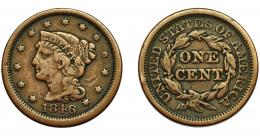 MONEDAS EXTRANJERAS. ESTADOS UNIDOS. Centavo. 1847. KM-67. BC+.