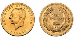 MONEDAS EXTRANJERAS. TURQUÍA. 100 kurush. 1923-90. Kemal Ataturk. KM-855. SC.