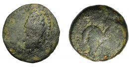 GRECIA ANTIGUA. MAURITANIA. Lixus. AE (50-1 a.C.). R/ Dos racimos de uvas. AE 14,2 g. 27,44 mm. COP-692. BC/BC-. Rara. 