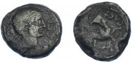 3032 - HISPANIA ANTIGUA. CASTULO. As. A/ Cabeza masculina diademada a der. R/ Esfinge avanzando a der., delante CAST, en exergo (S)OCED. AE 17,88 g. 29,5 mm. I-709. ACIP-2118. Múltiples rayitas. BC+. Escasa.