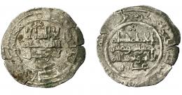 ACUÑACIONES HISPANO-ÁRABES. CALIFATO. Hisam II. Dirham. Al-Andalus 383 H. AR 2,51 g. 23,08 mm. Vives-517. Leves oxidaciones y pequeñas grietas. MBC.