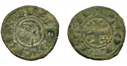 REINOS DE CASTILLA Y LEÓN. ALFONSO VIII. Dinero-pepión. VE-0,8 g. 16,5 mm. III-23. MOMECA-30.A.1. MBC-.
