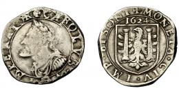 FELIPE IV. Testón. Ciudad libre de Besanzón. 1624. Con la efigie de Carlos V. MBC-.
