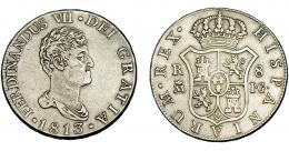 FERNANDO VII. 8 reales. 1813. Madrid. IG. VI-1062. Leve erosión en anv. MBC. Escasa.