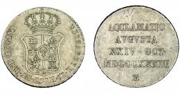 ISABEL II. Medalla de proclamación. Madrid. 1833. AR 25 mm. H-21. MBC+.