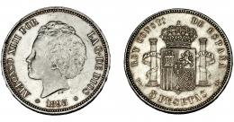 ALFONSO XIII. 5 pesetas. 1893 *18-93. Madrid. PGL. VII-185. EBC.