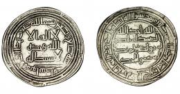 MONEDAS EXTRANJERAS. MUNDO ISLÁMICO. Omeyas de Damasco. Dirham. Wasit. 97 H. Klat-692b. MBC+. Escasa.
