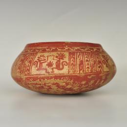 PREHISPÁNICO. Cuenco con motivos decorativos geométricos. Periodo Formativo Medio. Terracota. Longitud 13 cm.