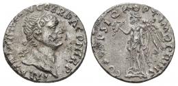 163 - IMPERIO ROMANO. TRAJANO. Denario. Roma (103-111). R/ Victoria desnuda de cintura para arriba, a izq. con corona y palma; COS V P P S P Q R OPTIMO PRINC. AR 3,38 g. 18 mm. RIC-128. Erosiones. MBC+.