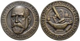 FRANCISCO FRANCO. Medalla. A D. Jaime Ferrán, primer centenario. 1952. AE 58 mm. SC.