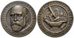 3309 - FRANCISCO FRANCO. Medalla. A D. Jaime Ferrán, primer centenario. 1952. AE 58 mm. SC.
