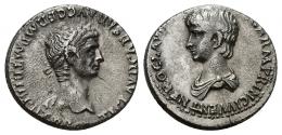 131 - IMPERIO ROMANO. CLAUDIO I. Denario. Roma (50-54 d.C.). A/ Cabeza laureada a der.; TI CLAVD CAESAR AVG GERM P M TRIB POT P P. R/ Busto juvenil de Nerón drapeado a izq.; NERO CLAVD (CAES DRVSVS) GERM PRINC IVVENT. AR 3,34 g. 17,8 mm. RIC-83. Rev. ligeramente descentrado. Fina grieta. EBC-. Rara.