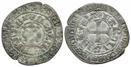 256 - REINO DE NAVARRA. CARLOS EL MALO. Gros. AR 2,98 g. 28 mm. IV-233. MBC-/MBC. Rara.