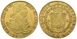 397 - CARLOS IV. 8 escudos. 1802. Madrid. FA. AU 26,94 g. 36,1 mm. VI-1321. EBC-.