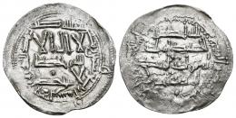 3203 - ACUÑACIONES HISPANO-ÁRABES. EMIRATO OMEYA. Abd al-Rahman II. Dirham. Al-Andalus 224 H. AR 2,62 G. 27,6 mm. V-170. Leves erosiones. MBC+.